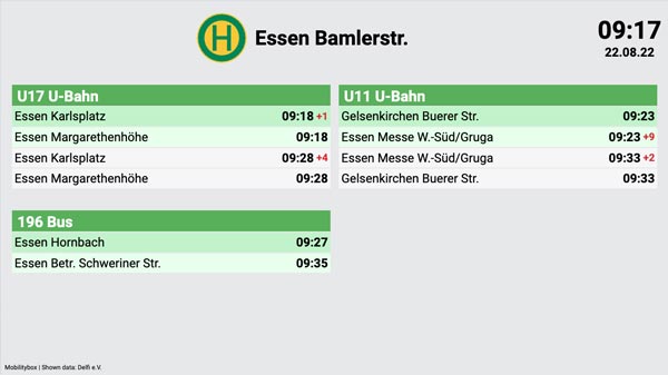 Fahrplan Auskunft - Infotaiment Content